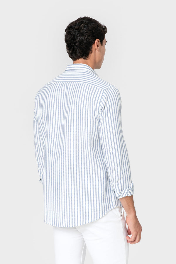 CAMISA ESTRUCTURA RAYA CELESTE