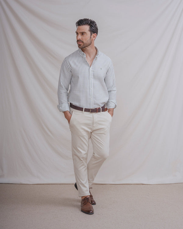 CAMISA ESTRUCTURA RAYA VERDE