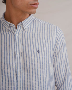 CAMISA ESTRUCTURA RAYA CELESTE