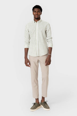 CAMISA RAYAS VERDE SLUB