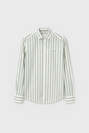CAMISA RAYAS VERDE SLUB