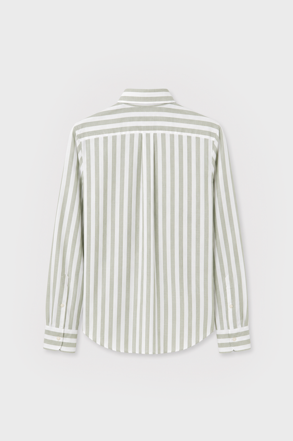 CAMISA RAYAS VERDE SLUB