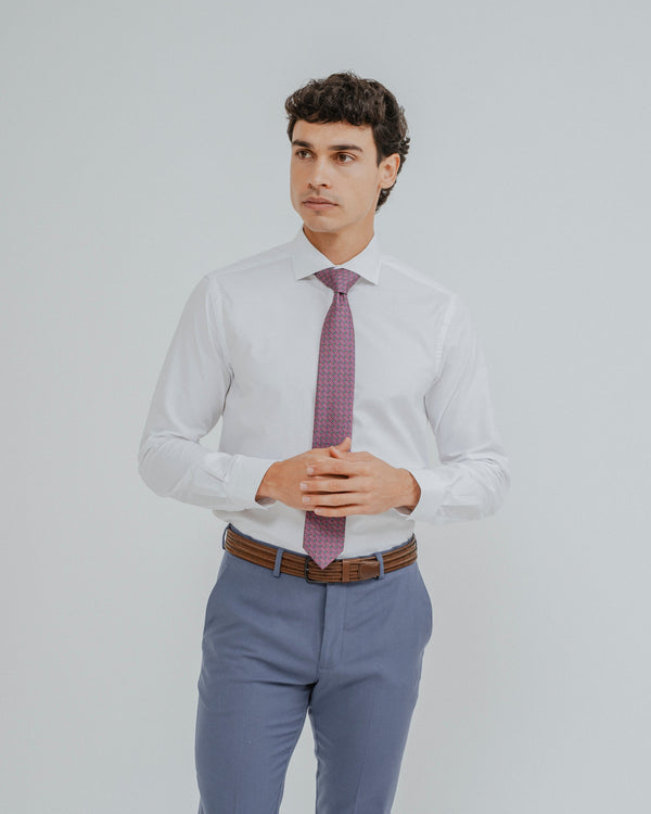 CAMISA VESTIR BLANCA BROCADO