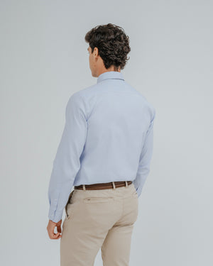 CAMISA VESTIR CELESTE BROCADO
