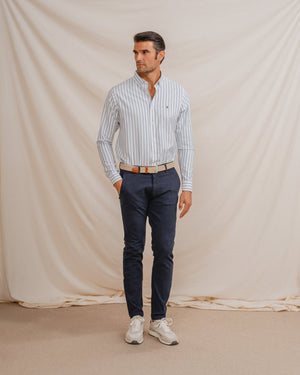 CAMISA OXFORD RAYA DIPLOMÁTICA CELESTE