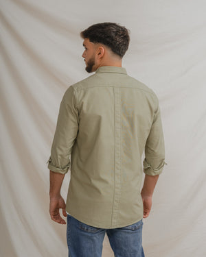 CAMISA OXFORD BOLSILLO VERDE