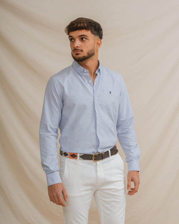 CAMISA OXFORD CELESTE