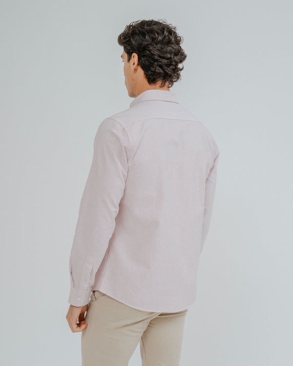 CAMISA OXFORD RAYA ROJA