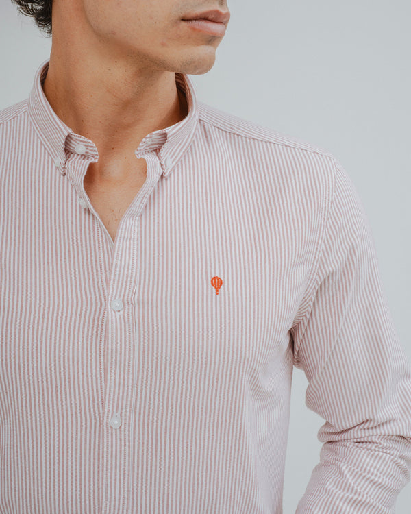CAMISA OXFORD RAYA ROJA