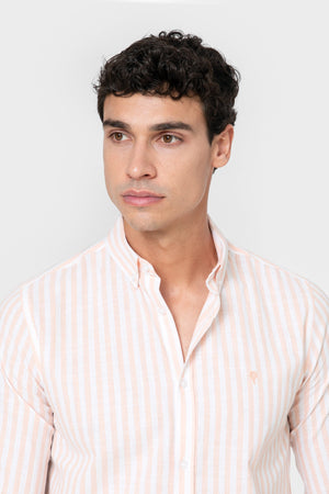 CAMISA LINO RAYA NARANJA