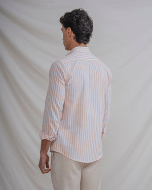 CAMISA LINO RAYA NARANJA