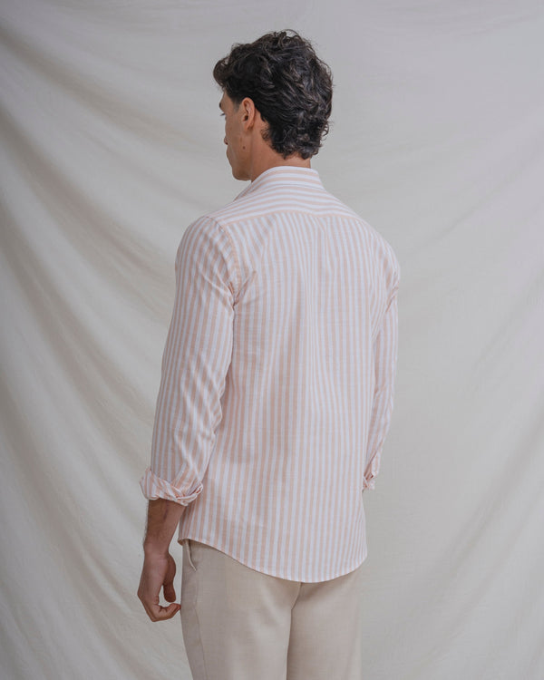 CAMISA LINO RAYA NARANJA