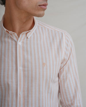 CAMISA LINO RAYA NARANJA
