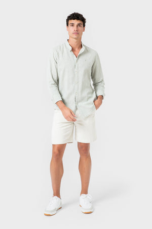 CAMISA LINO VERDE CUELLO MAO