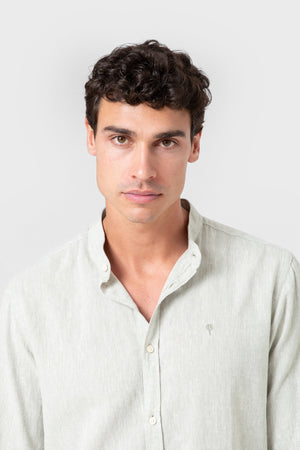 CAMISA LINO VERDE CUELLO MAO