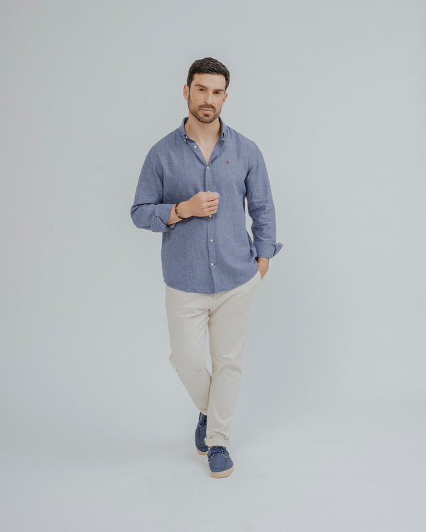 CAMISA LINO AZUL
