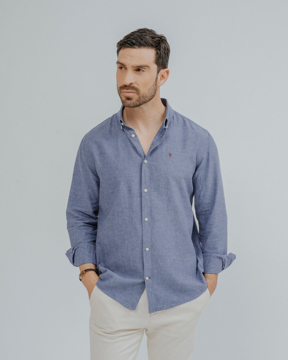 CAMISA LINO AZUL