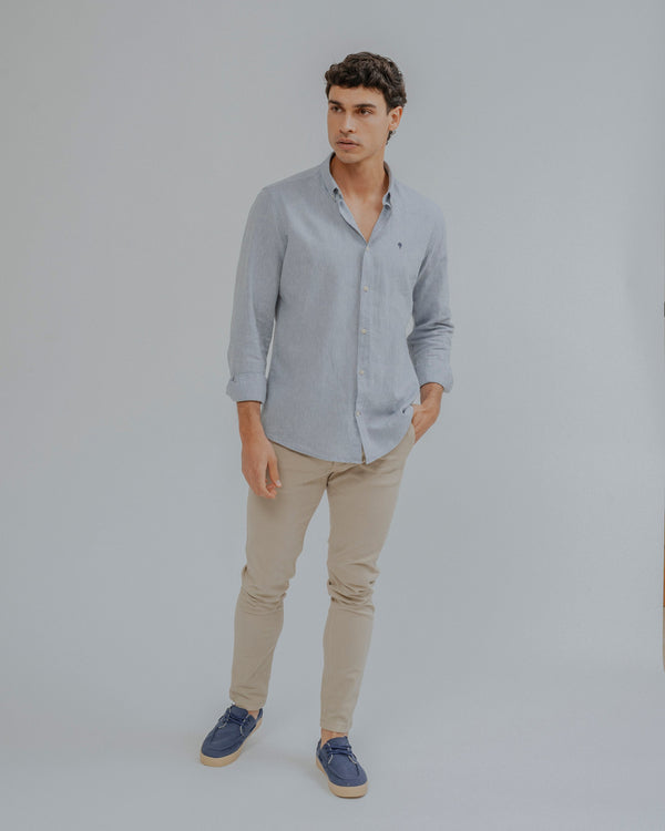 CAMISA LINO CELESTE