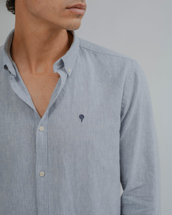 CAMISA LINO CELESTE