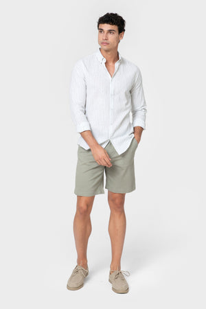 CAMISA LINO RAYA VERDE