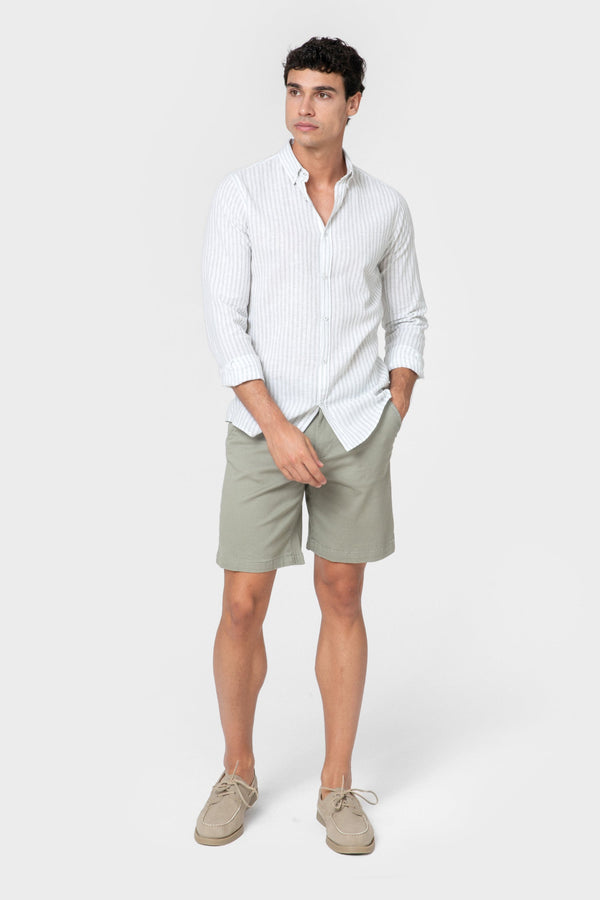 CAMISA LINO RAYA VERDE