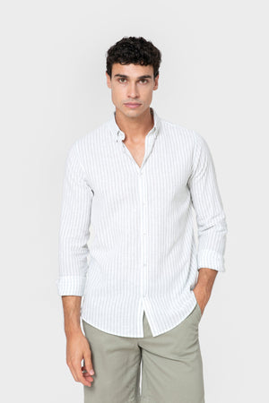 CAMISA LINO RAYA VERDE