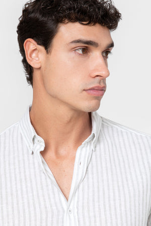 CAMISA LINO RAYA VERDE