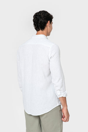 CAMISA LINO RAYA VERDE