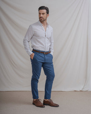 CAMISA LINO RAYA VERDE