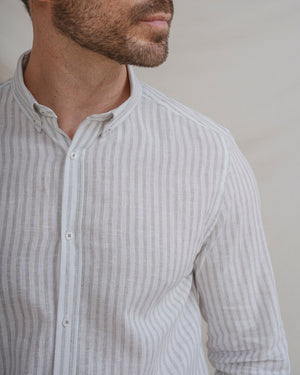 CAMISA LINO RAYA VERDE