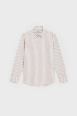 CAMISA OXFORD RAYAS BEIGE