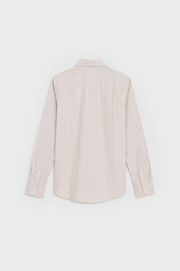 CAMISA OXFORD RAYAS BEIGE
