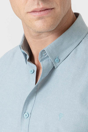 CAMISA OXFORD CELESTE