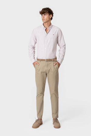 CAMISA OXFORD RAYAS BRUSHED
