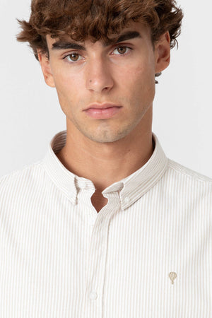 CAMISA OXFORD RAYAS BRUSHED