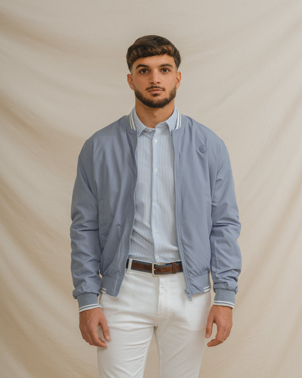 CAZADORA BOMBER LIGERA CELESTE