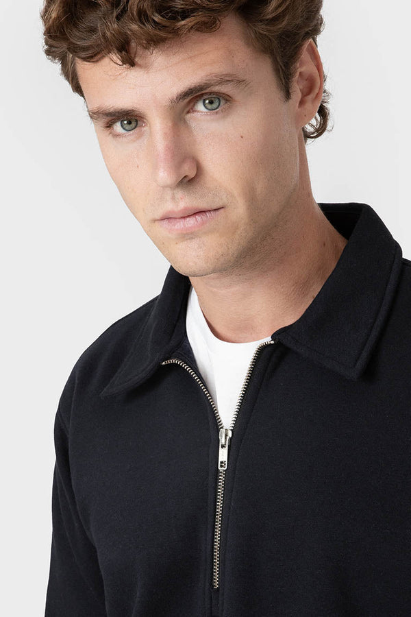 SUDADERA BÁSICA CREMALLERA MARINO