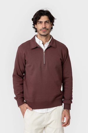 SUDADERA BÁSICA CREMALLERA BURDEOS