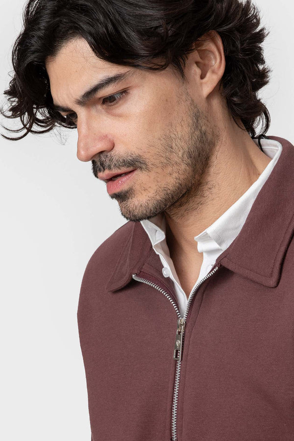 SUDADERA BÁSICA CREMALLERA BURDEOS