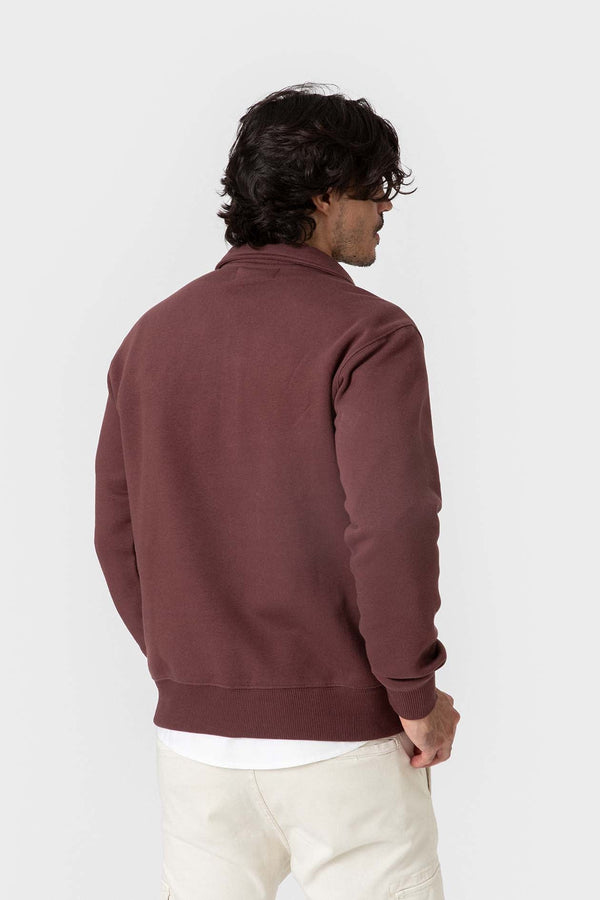 SUDADERA BÁSICA CREMALLERA BURDEOS