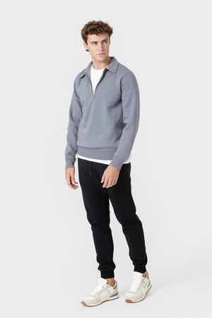 SUDADERA BÁSICA CREMALLERA CELESTE