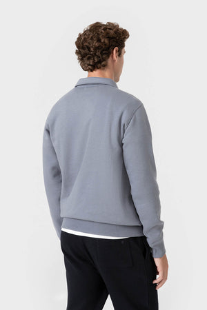 SUDADERA BÁSICA CREMALLERA CELESTE