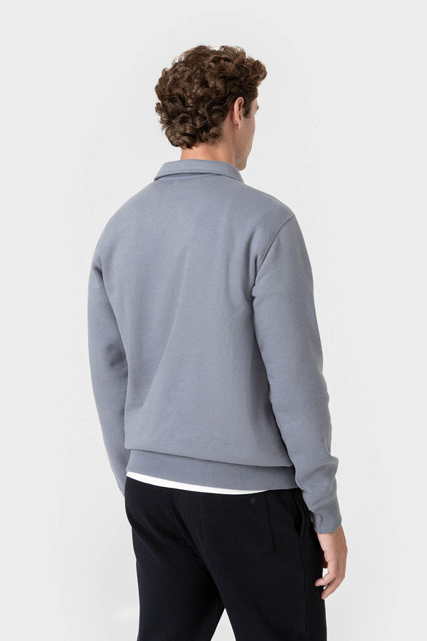 SUDADERA BÁSICA CREMALLERA CELESTE
