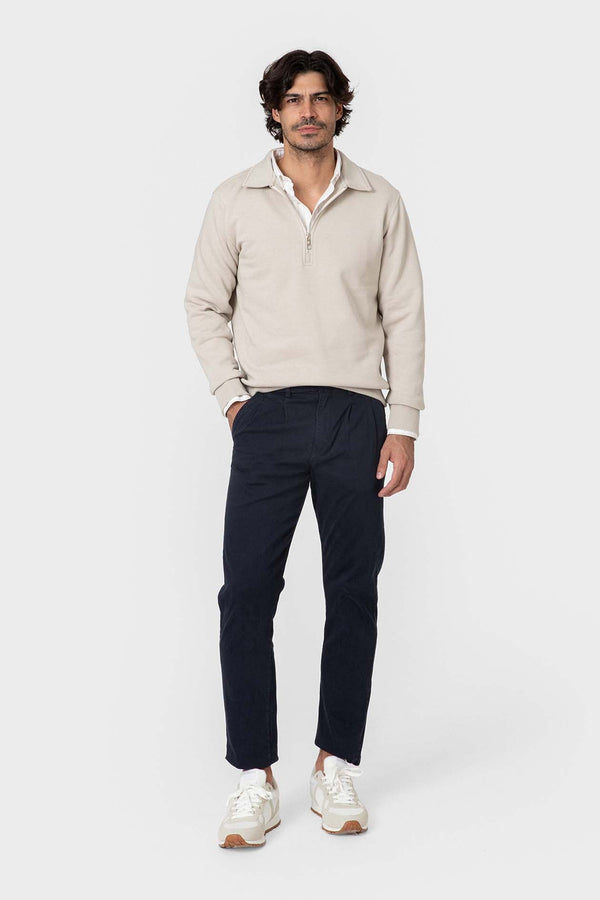 SUDADERA BÁSICA CREMALLERA BEIGE