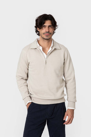 SUDADERA BÁSICA CREMALLERA BEIGE