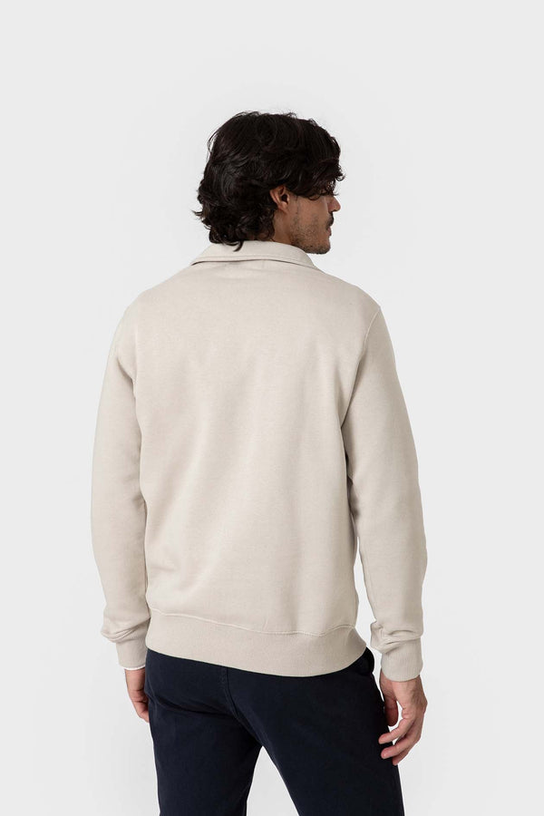 SUDADERA BÁSICA CREMALLERA BEIGE