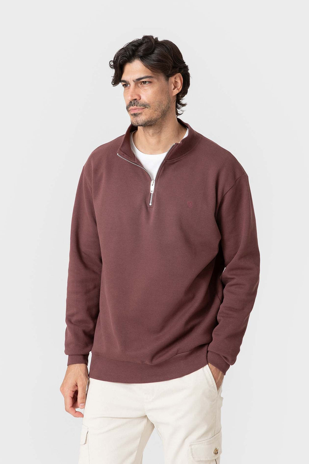 SUDADERA CREMALLERA BURDEOS
