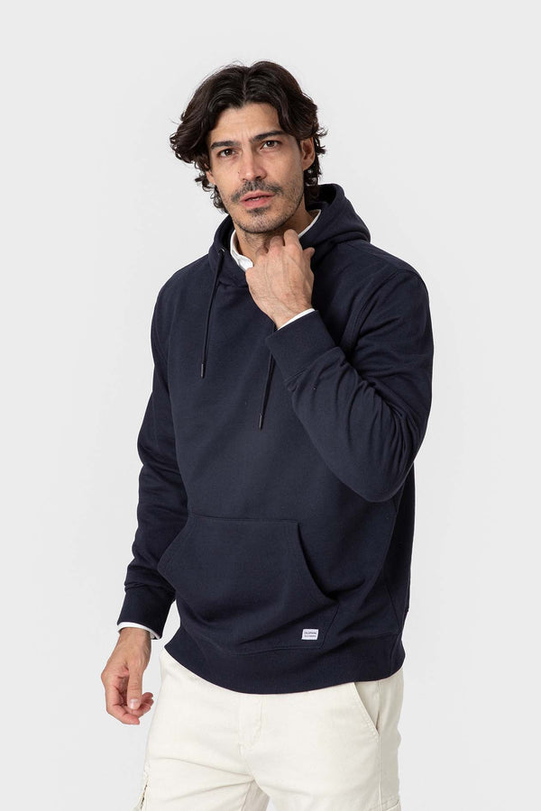 SUDADERA CANGURO CON CAPUCHA AZUL