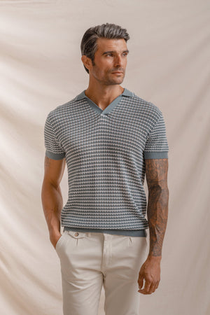 POLO TRICOT ESTRUCTURA VERDE