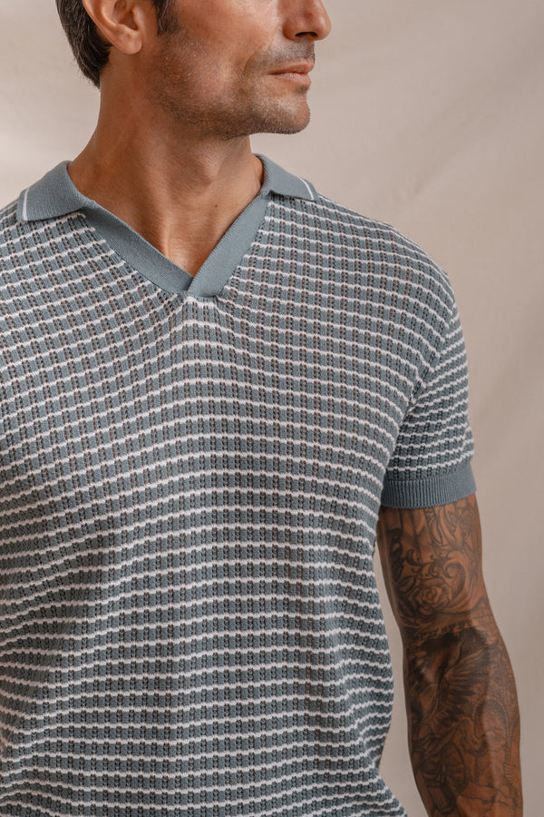 POLO TRICOT ESTRUCTURA VERDE